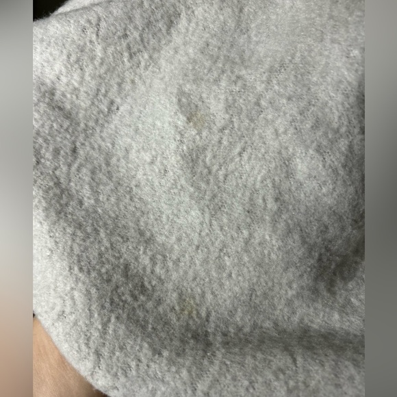 Free People Light Gray Fleece Cowl Neck Oversized Sweatshirt Raw Hem Sz Small - Picture 3 of 8